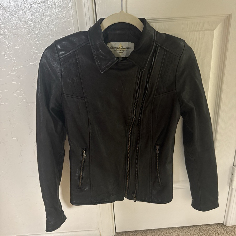 Bottega Veneta Black Leather Jacket